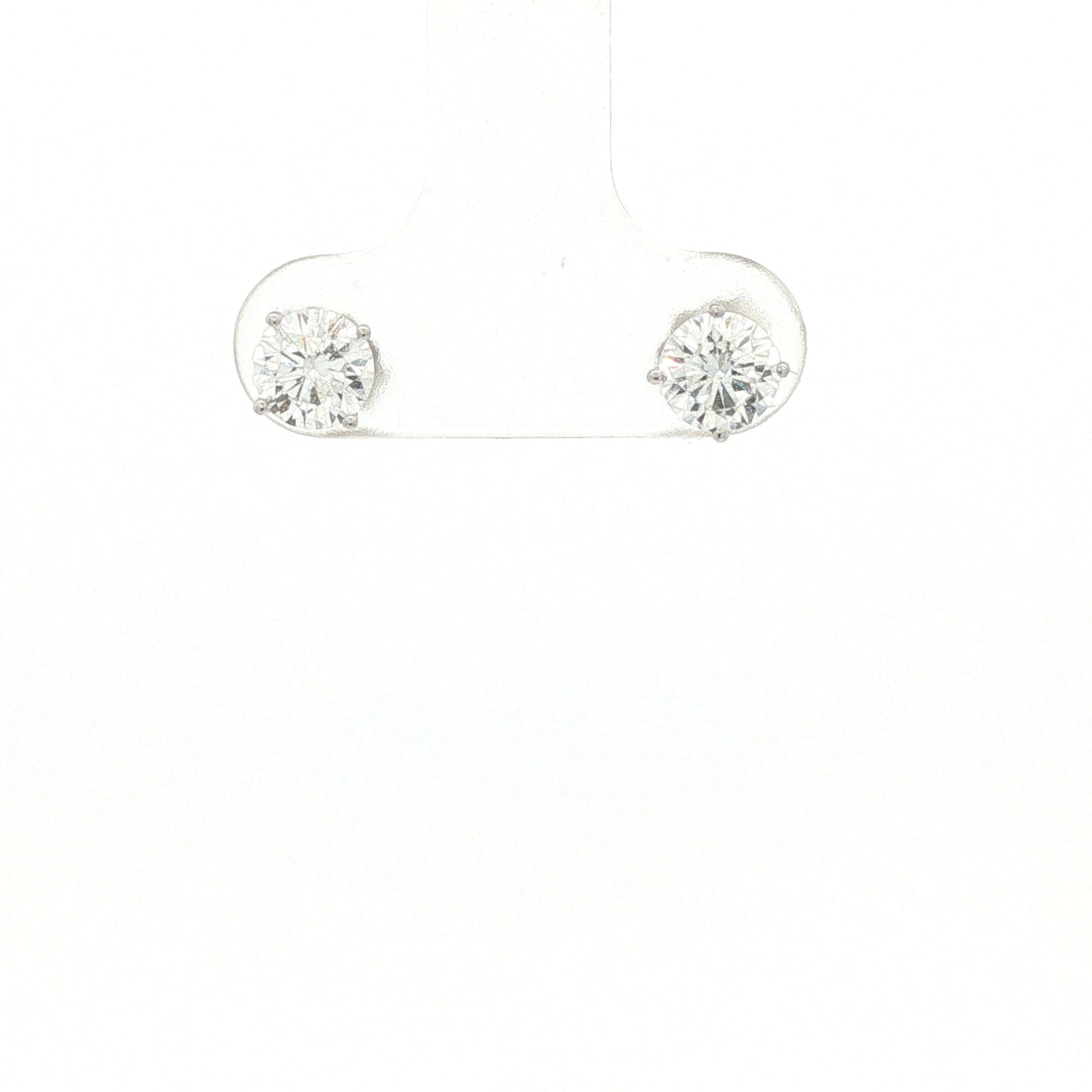 New 1/2 CTW (Approx.) Lab-Grown Diamond 14K White Gold VS Stud Earrings