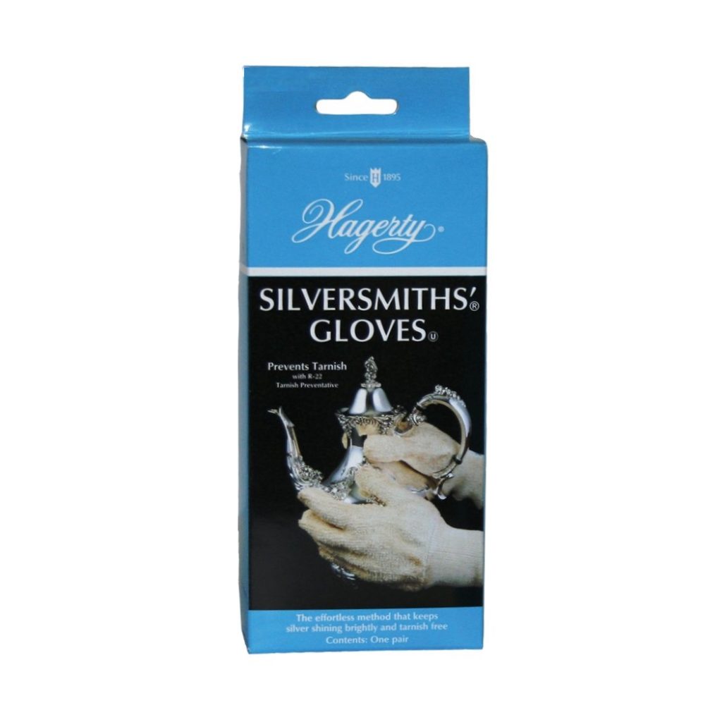 Hagerty Silversmiths' Gloves with R-22 Tarnish Preventative – Reusable Silver Polishing Gloves