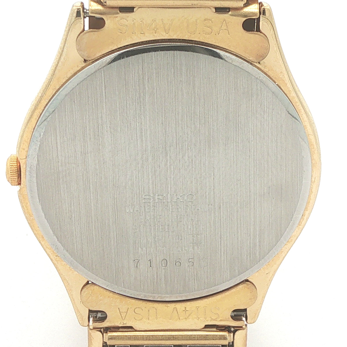 Vintage Estate Seiko Men’s Gold-Tone Quartz Day-Date Watch – 32mm – Expansion Band – Box & Papers