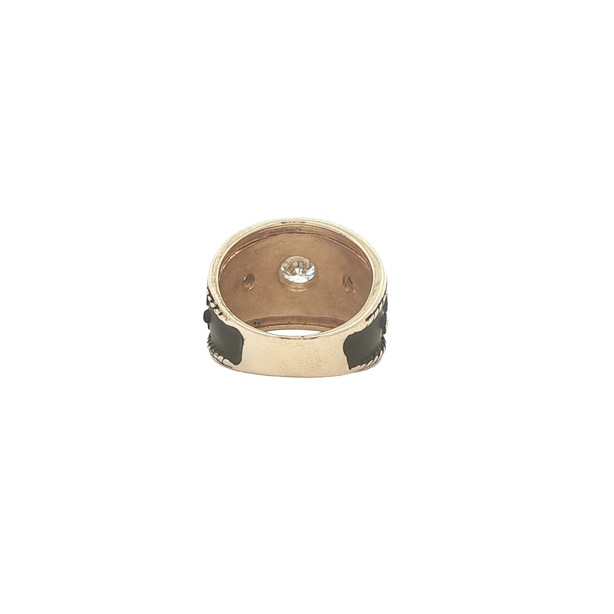 Vintage Estate 10K Yellow Gold Natural Diamond Cigar Band Ring – SZ 6.75