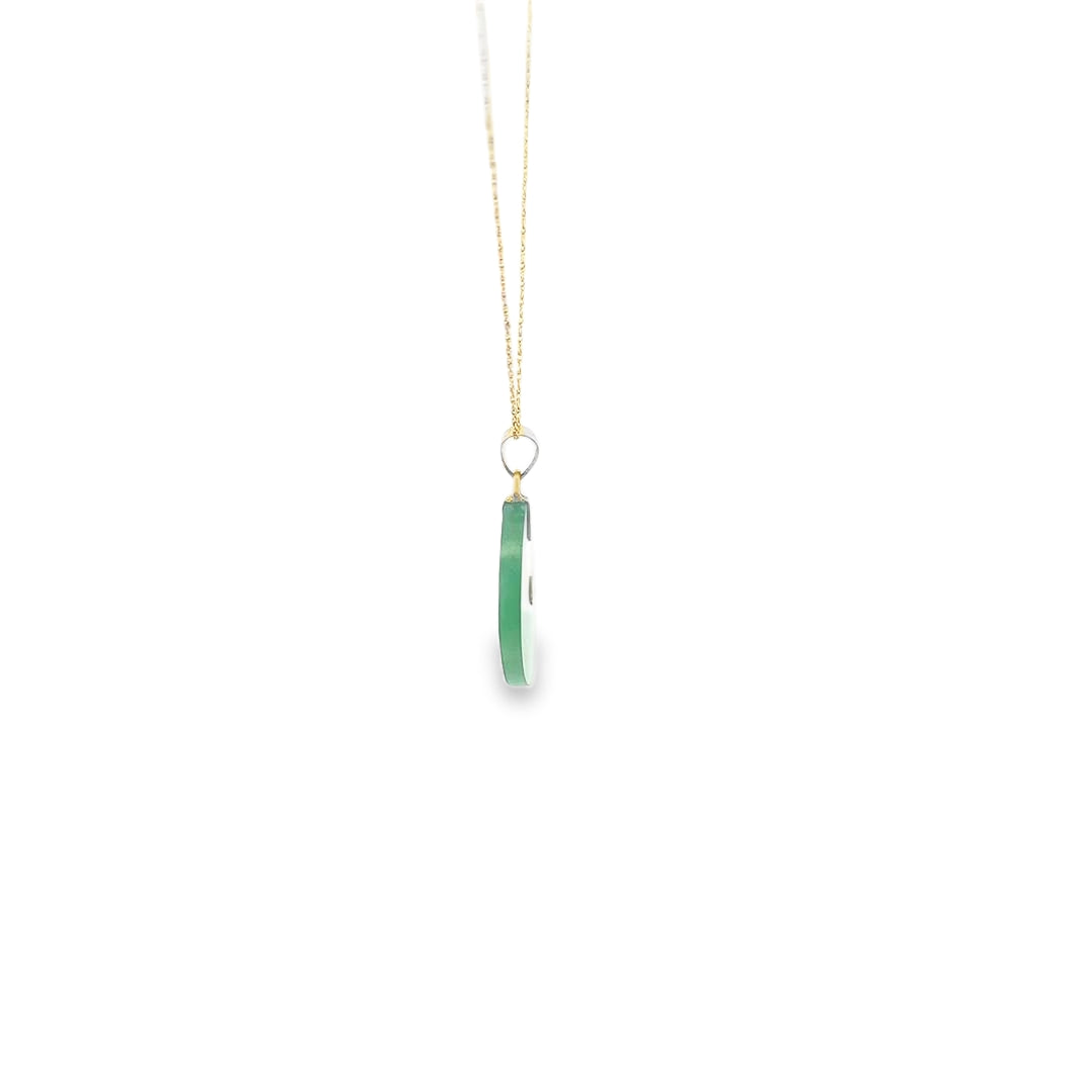 14K Yellow Gold Jade Necklace