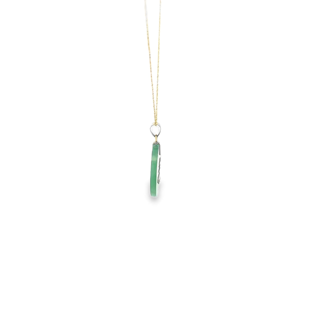 14K Yellow Gold Jade Necklace