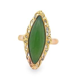 14K YG Jade Marquise Ring