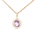 Estate 14K Yellow Gold 2.00 CTW Oval Amethyst Pendant – 1990s Era