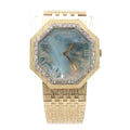 Lucien Picard Octagon Blue Dial Gold-Tone Manual Wind Watch