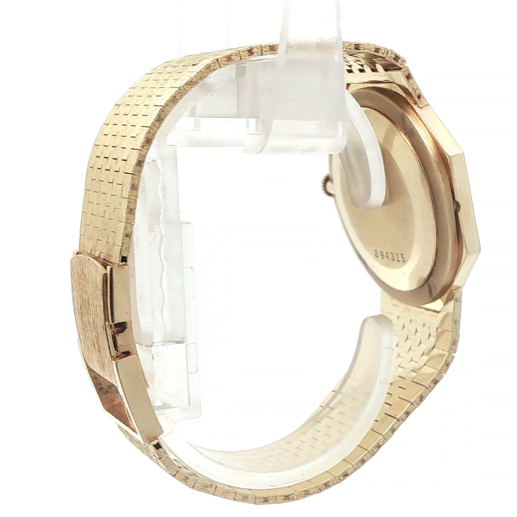 Lucien Picard Octagon Blue Dial Gold-Tone Manual Wind Watch