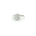 Estate 2000s 14K White Gold Diamond Cluster Ring 1/2 CTW VS1 Size 6.75