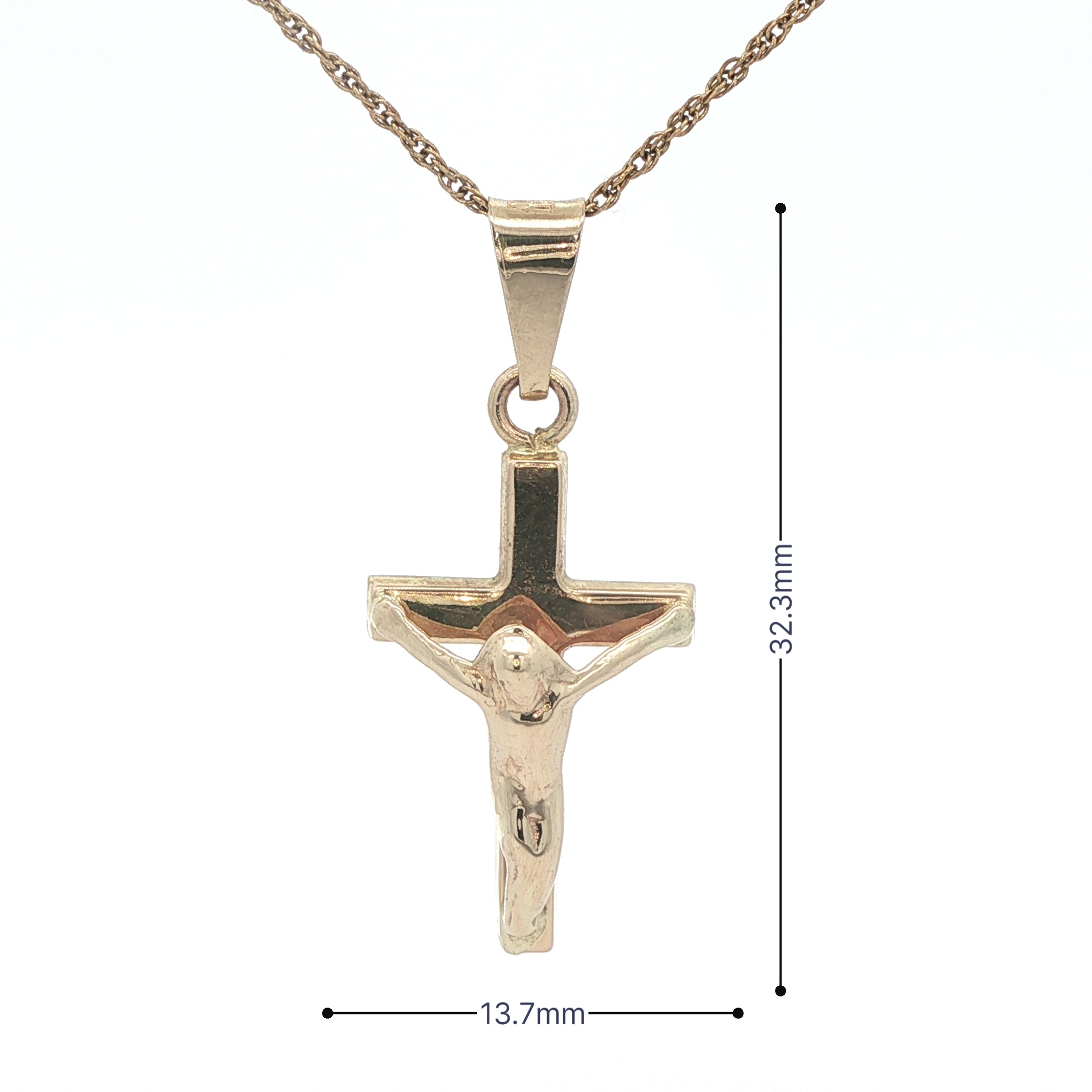 Estate 14K Yellow Gold Crucifix Pendant – Religious Cross (Circa Late 20th Century)