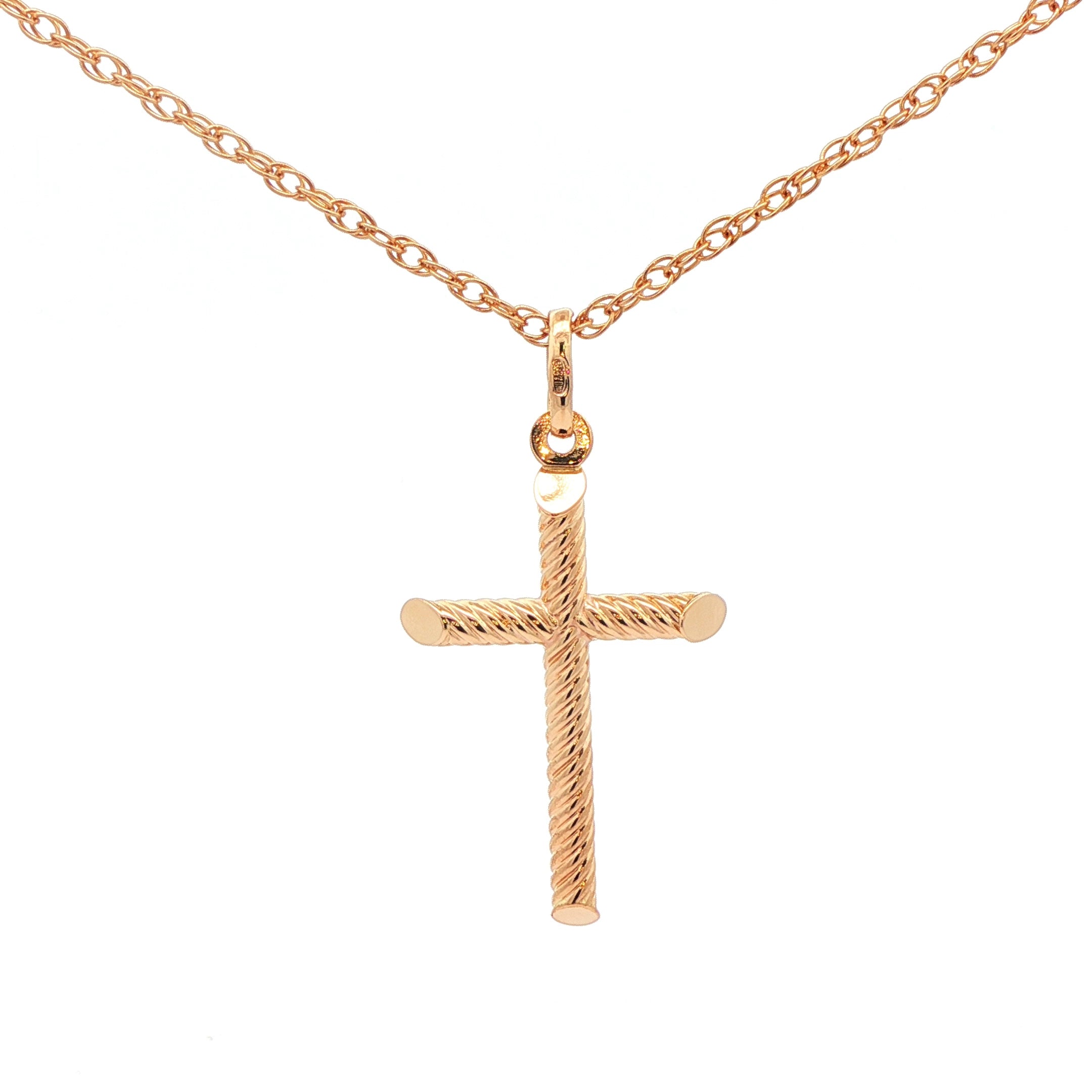 18K Yellow Gold Estate Twist Cross