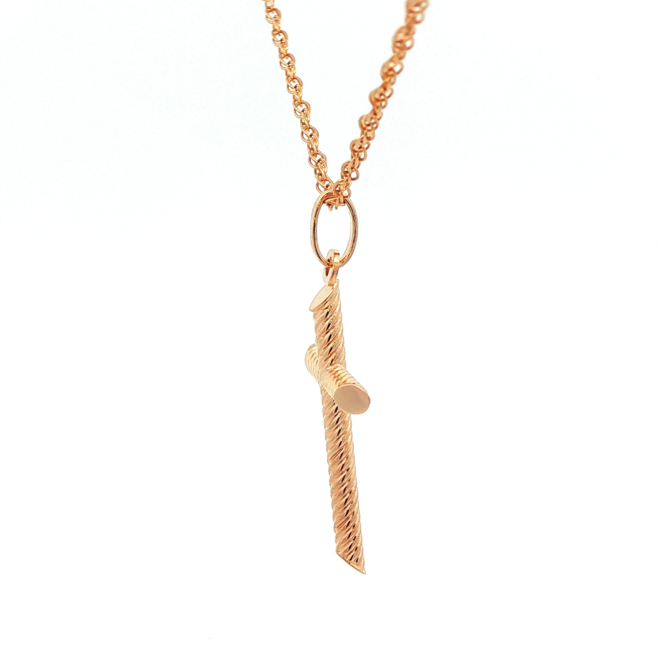 18K Yellow Gold Estate Twist Cross