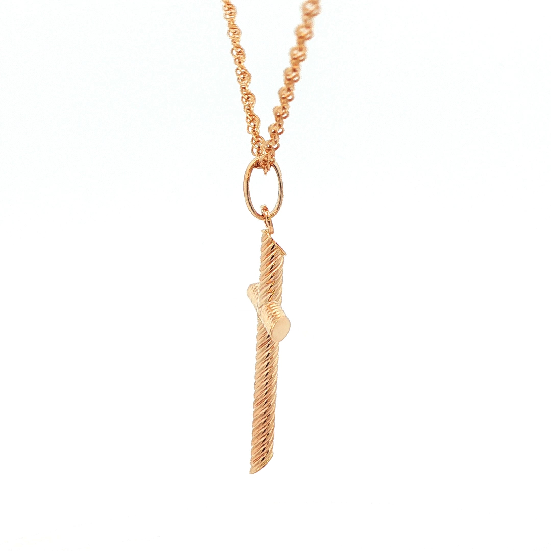 18K Yellow Gold Estate Twist Cross