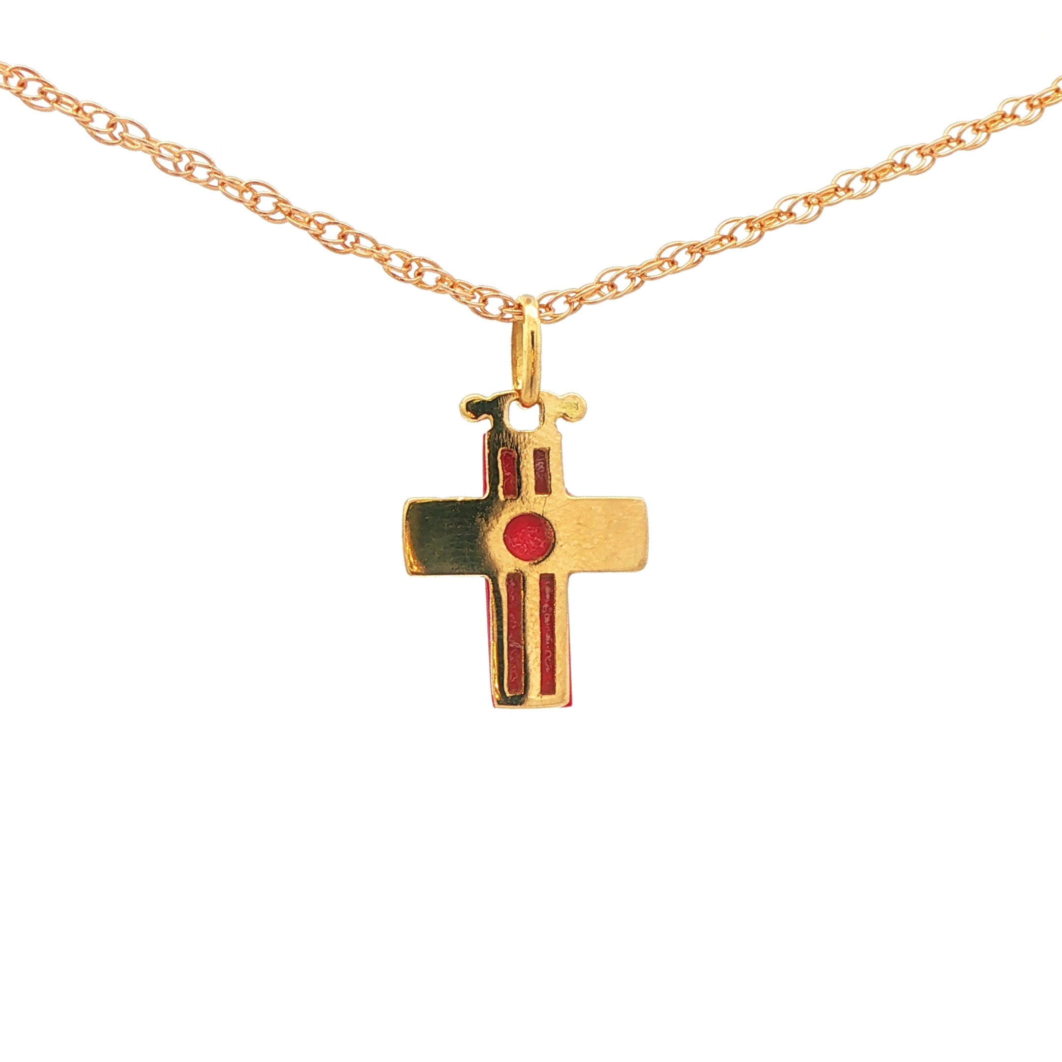 18k Estate Gold Coral Cross Pendant