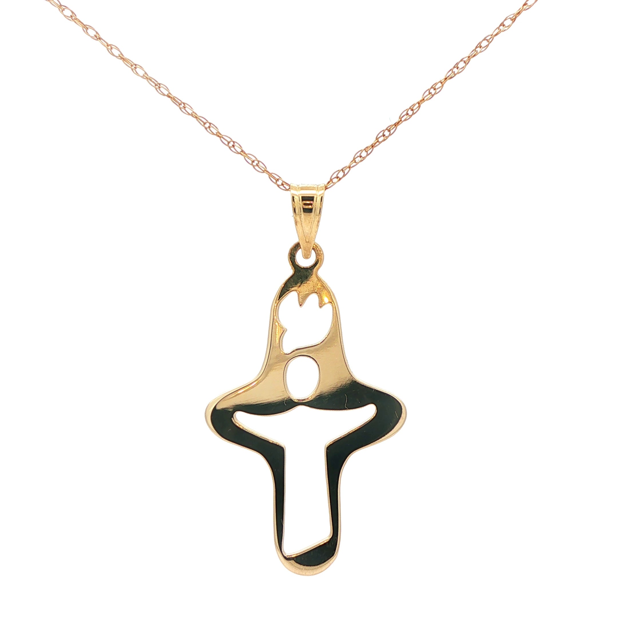 14K Gold Holy Spirit Cross Necklace