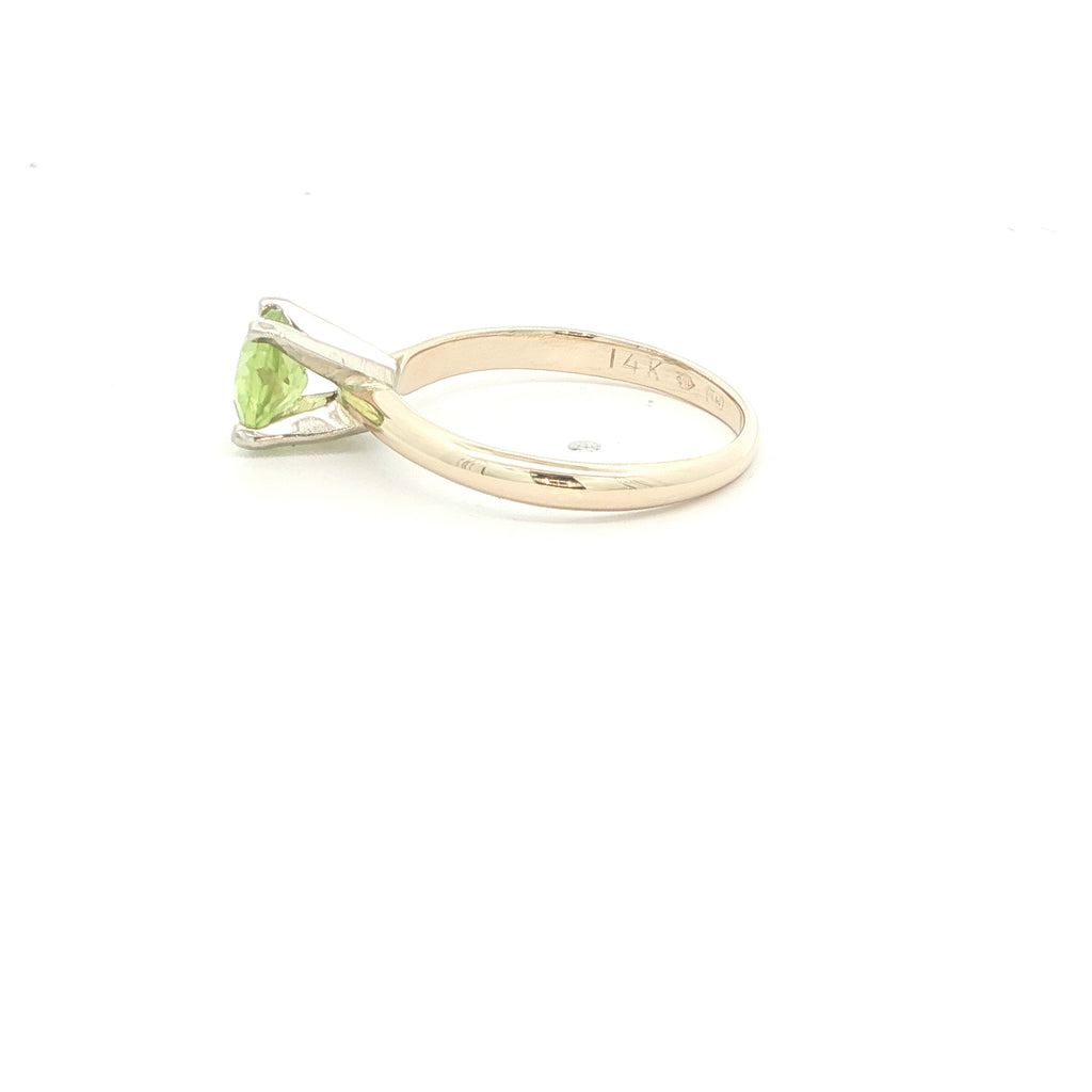 Estate 14k Yellow Gold Natural Approx. 1/2 Carat Round Peridot Ring