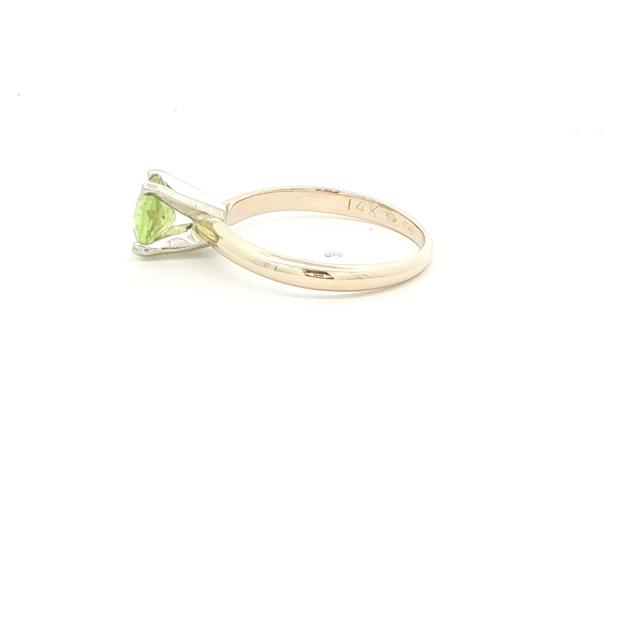 Estate 14k Yellow Gold Natural Approx. 1/2 Carat Round Peridot Ring
