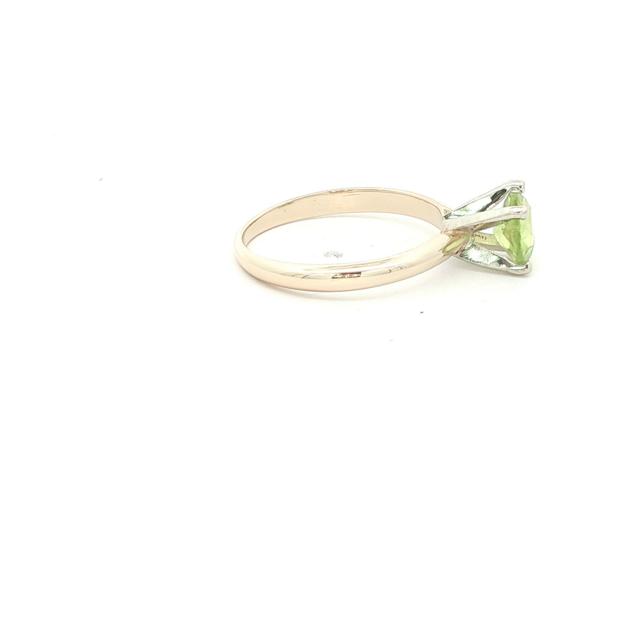 Estate 14k Yellow Gold Natural Approx. 1/2 Carat Round Peridot Ring
