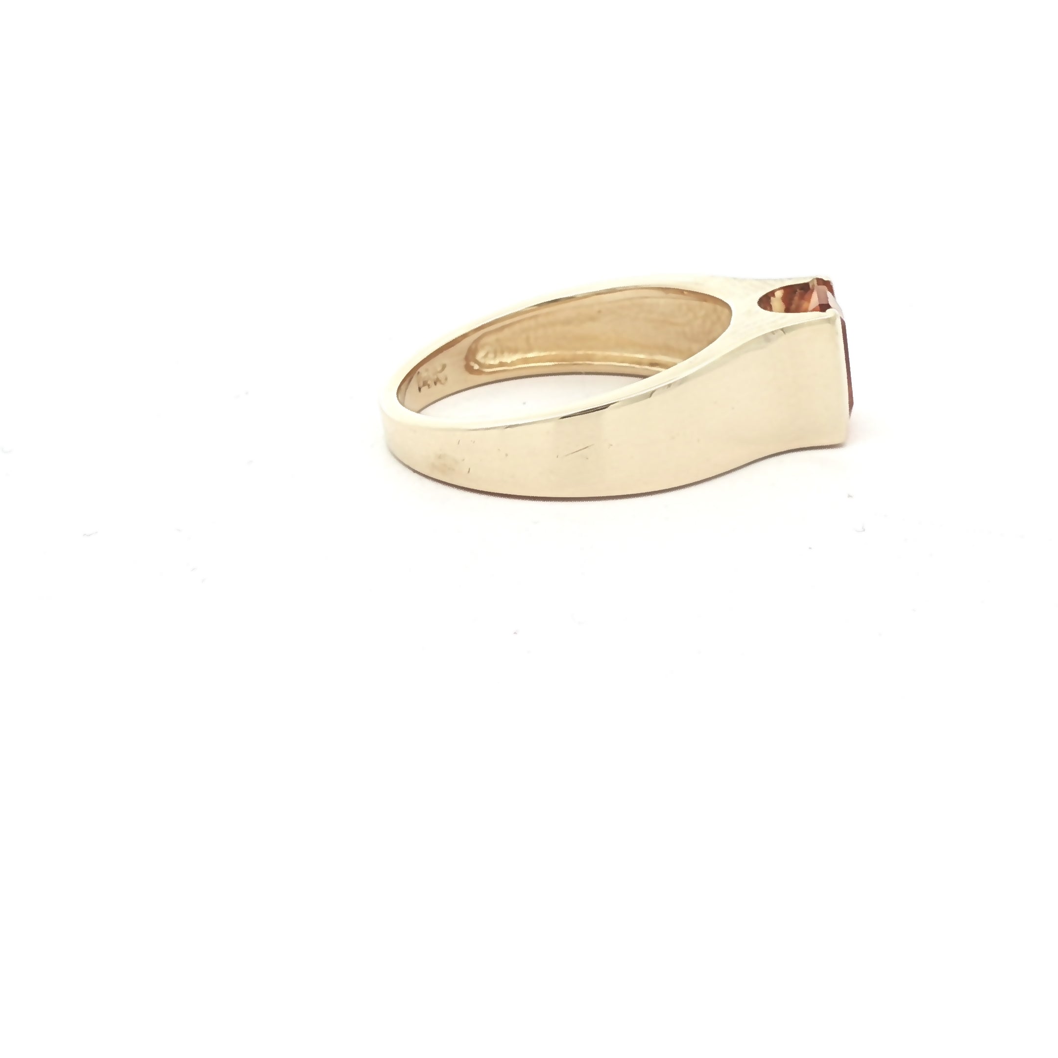 14K Yellow Gold Ring with Emerald Cut Citrine
