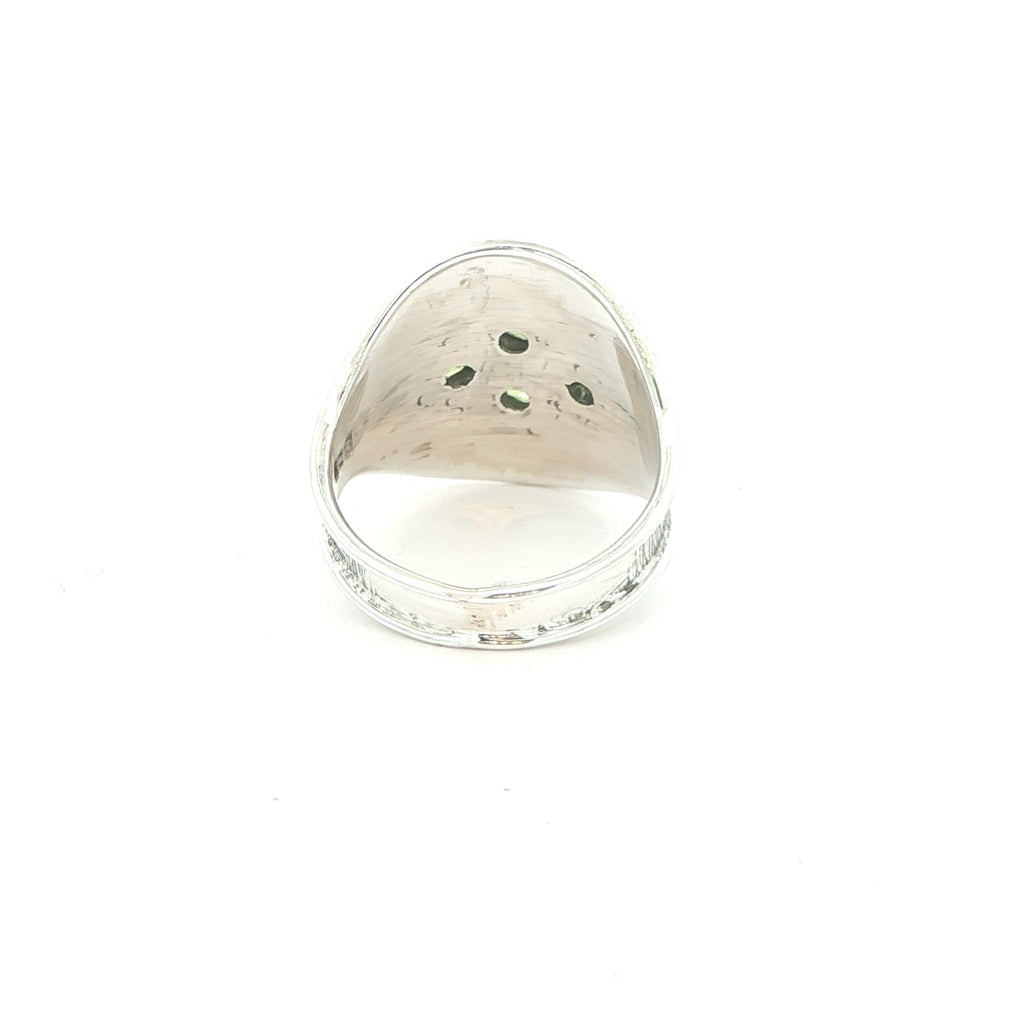 Estate Vintage Sterling Silver Peridot Cluster Ring Size 8