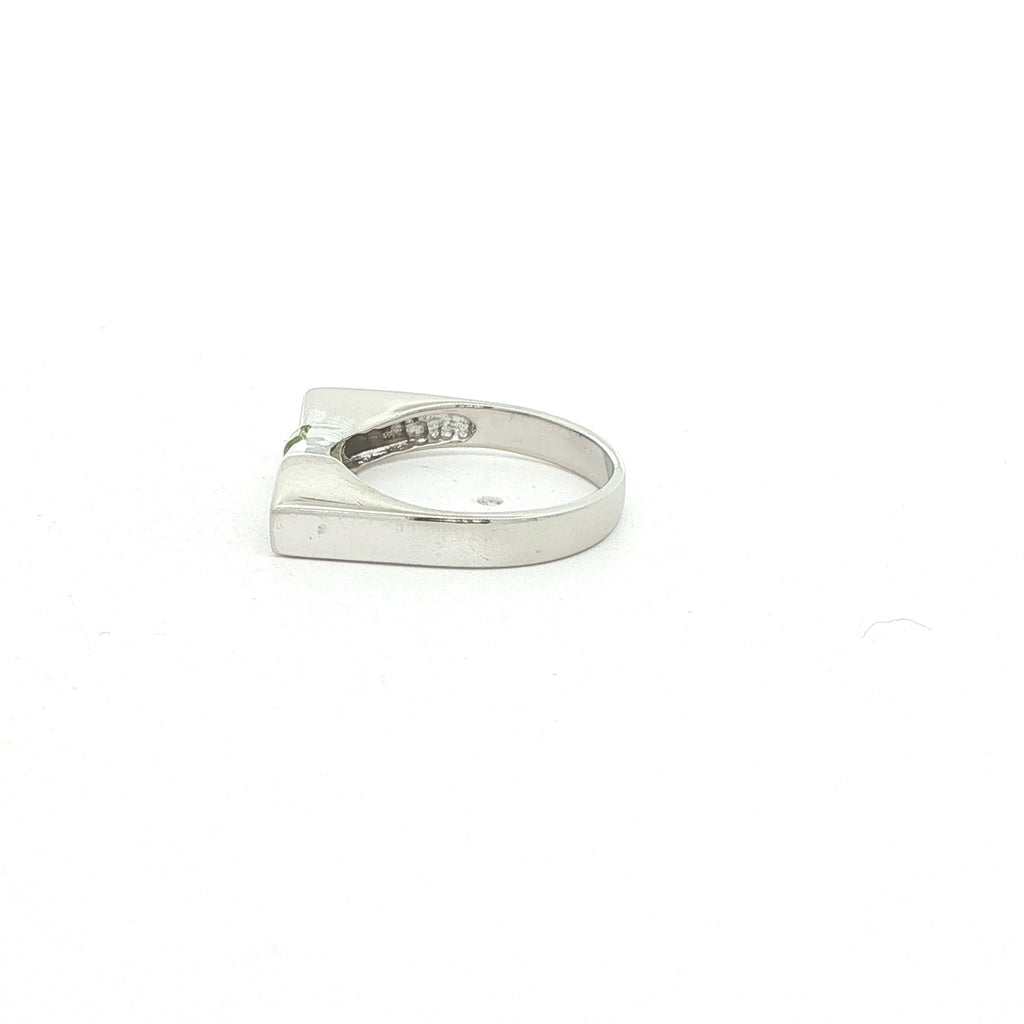 Estate Sterling Silver Geometric Peridot Ring – SZ 6