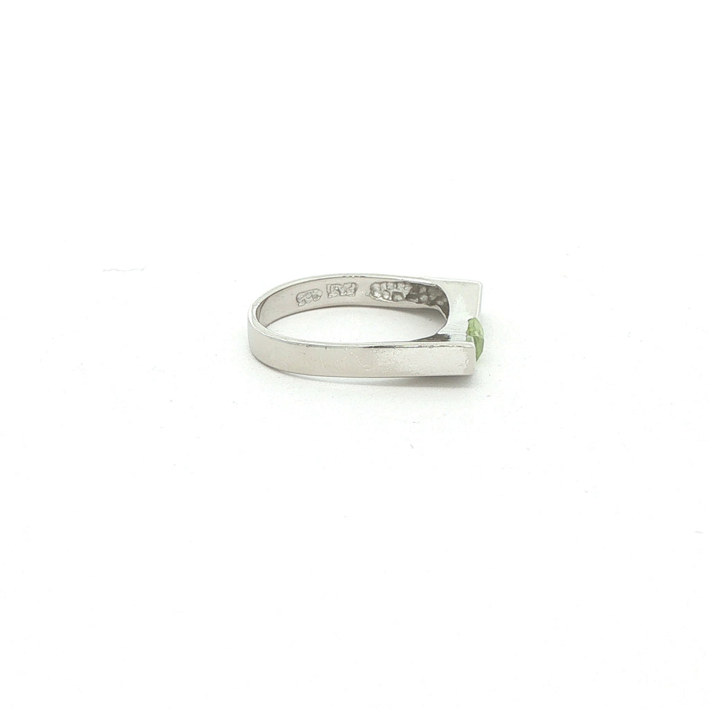 Estate Sterling Silver Geometric Peridot Ring – SZ 6