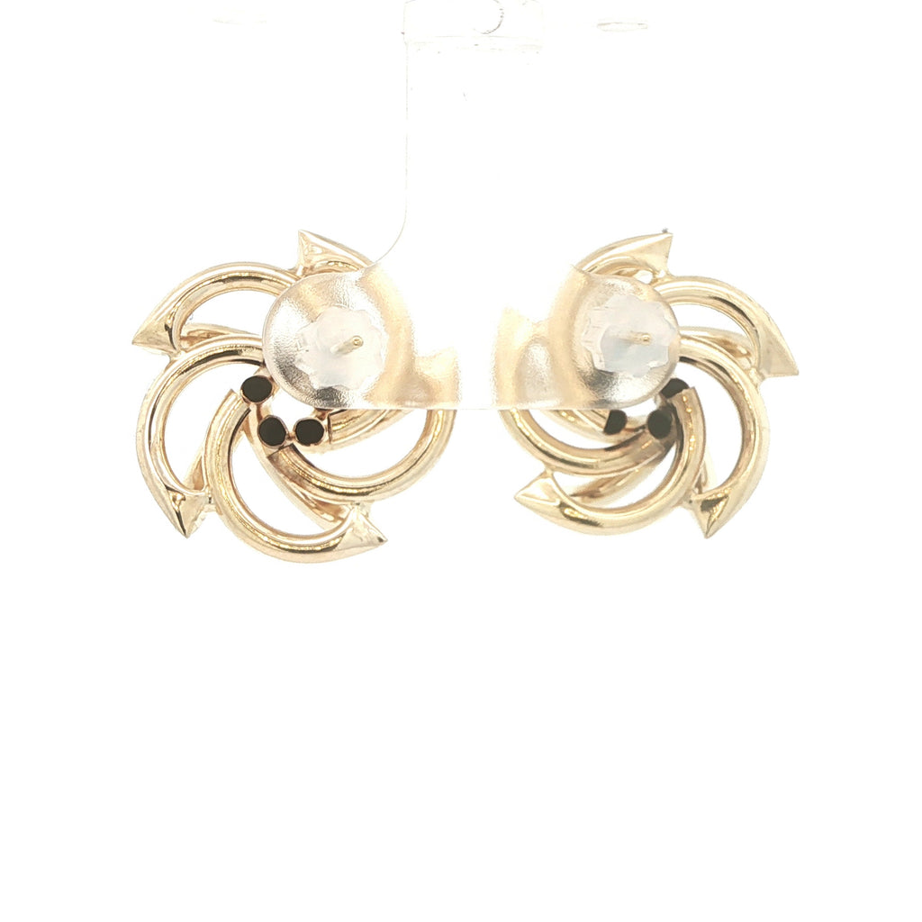 Estate Vintage 14K Yellow Gold Swirl Knot Openwork Earrings Circa 1980s–1990s