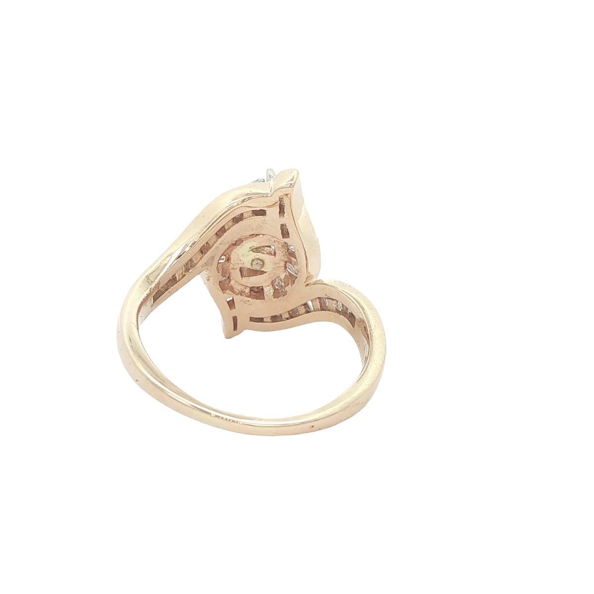 Vintage Estate 14K Yellow Gold Natural Marquise Diamond Ring – 0.75ct Center & Baguettes – Size 7.25