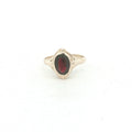 Vintage 1930s Estate Natural Garnet 14k Yellow Gold Filigree Ring