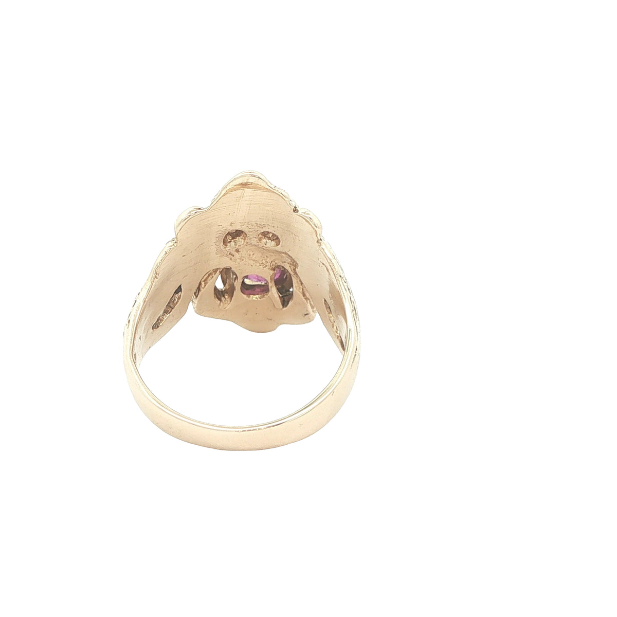 1970s Estate Vintage 14K Yellow Gold Natural Ruby Lion Ring – 0.50 CTW, SZ 7.50