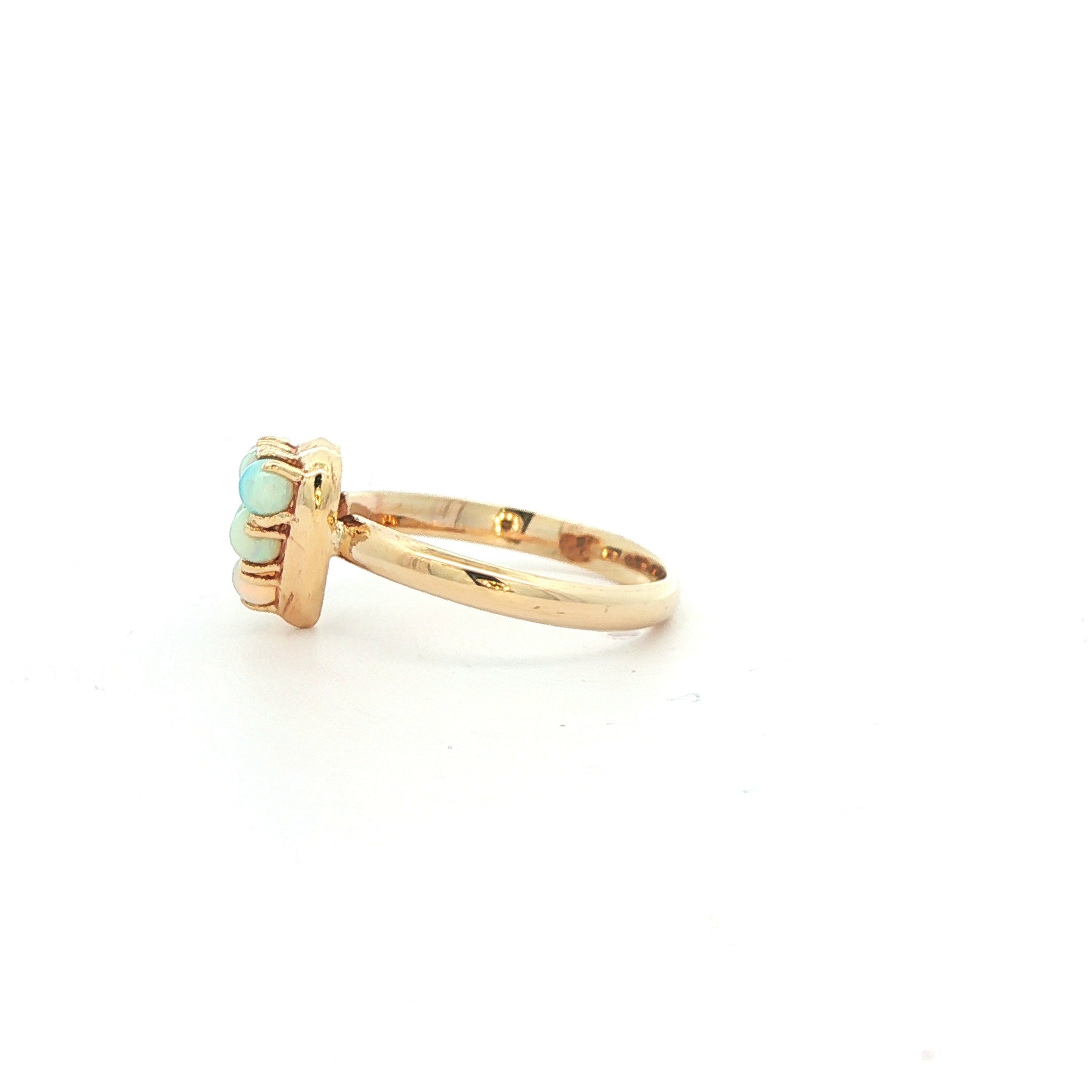 14K Yellow Gold Heart Opal Ring