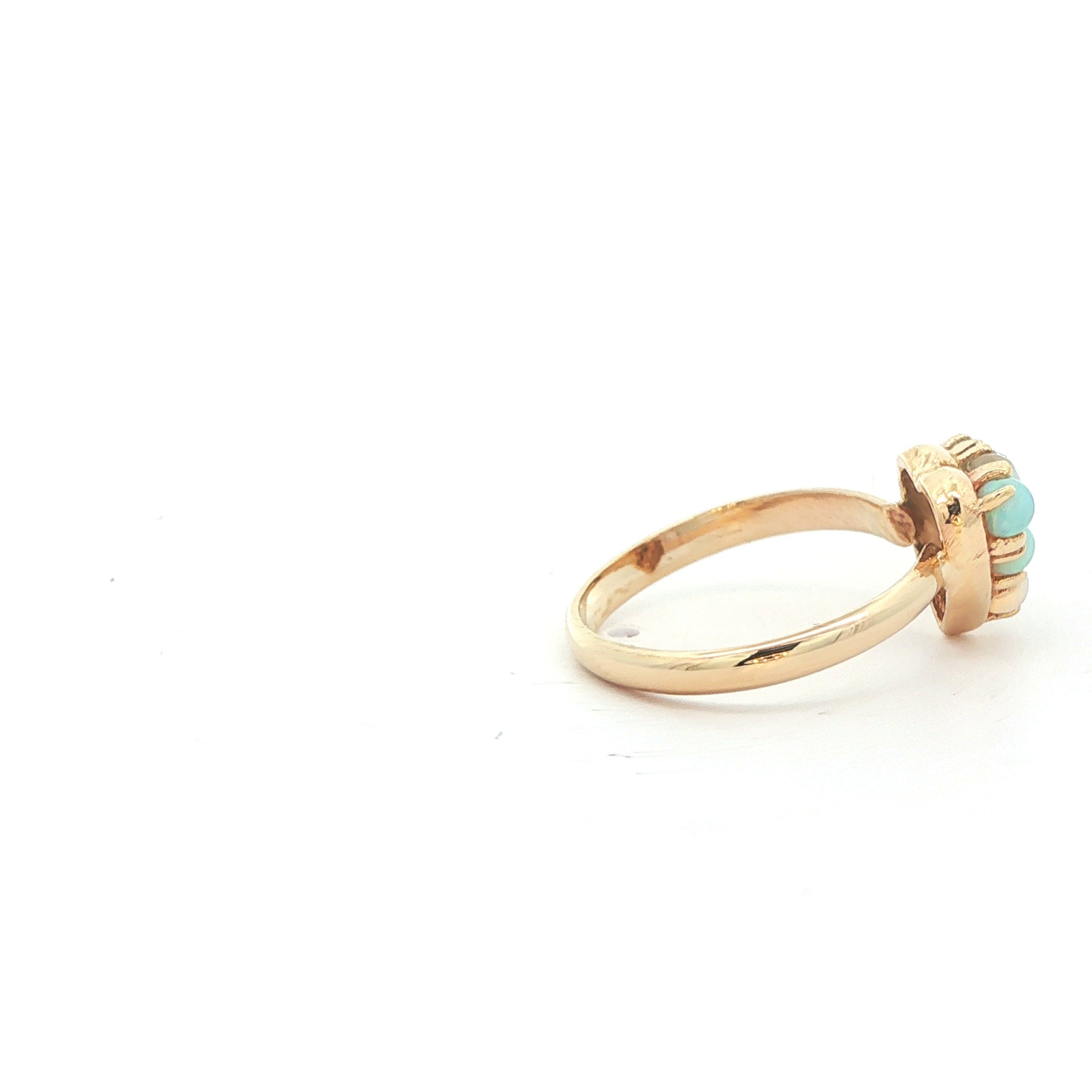 14K Yellow Gold Heart Opal Ring
