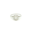 Estate 1910s Edwardian 18K White Gold Filigree Mine Cut Diamond Engagement Ring Size 6