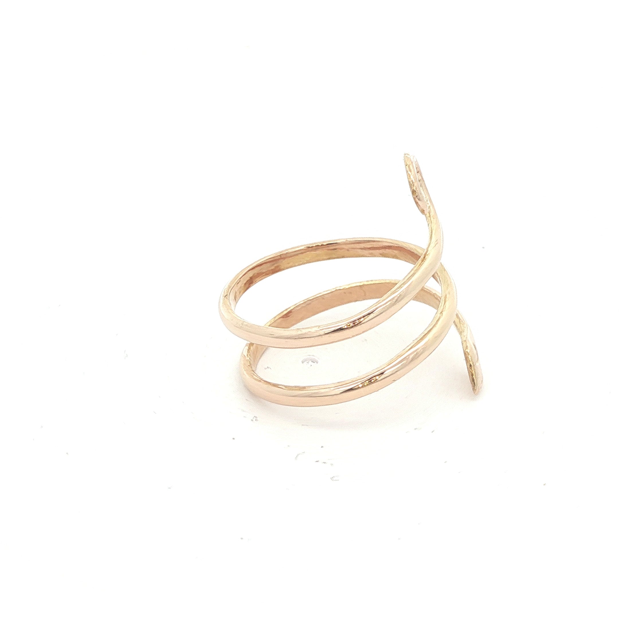 Vintage 18K Yellow Gold Snake Ring – Circa 1970s Estate Serpent Spiral Wrap