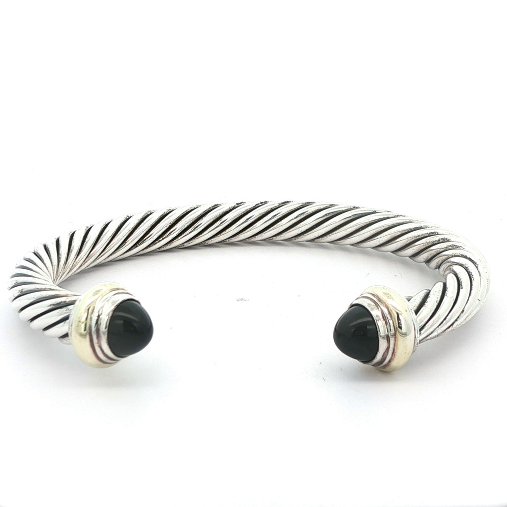 David Yurman Sterling Silver 14K Gold Estate Bangle