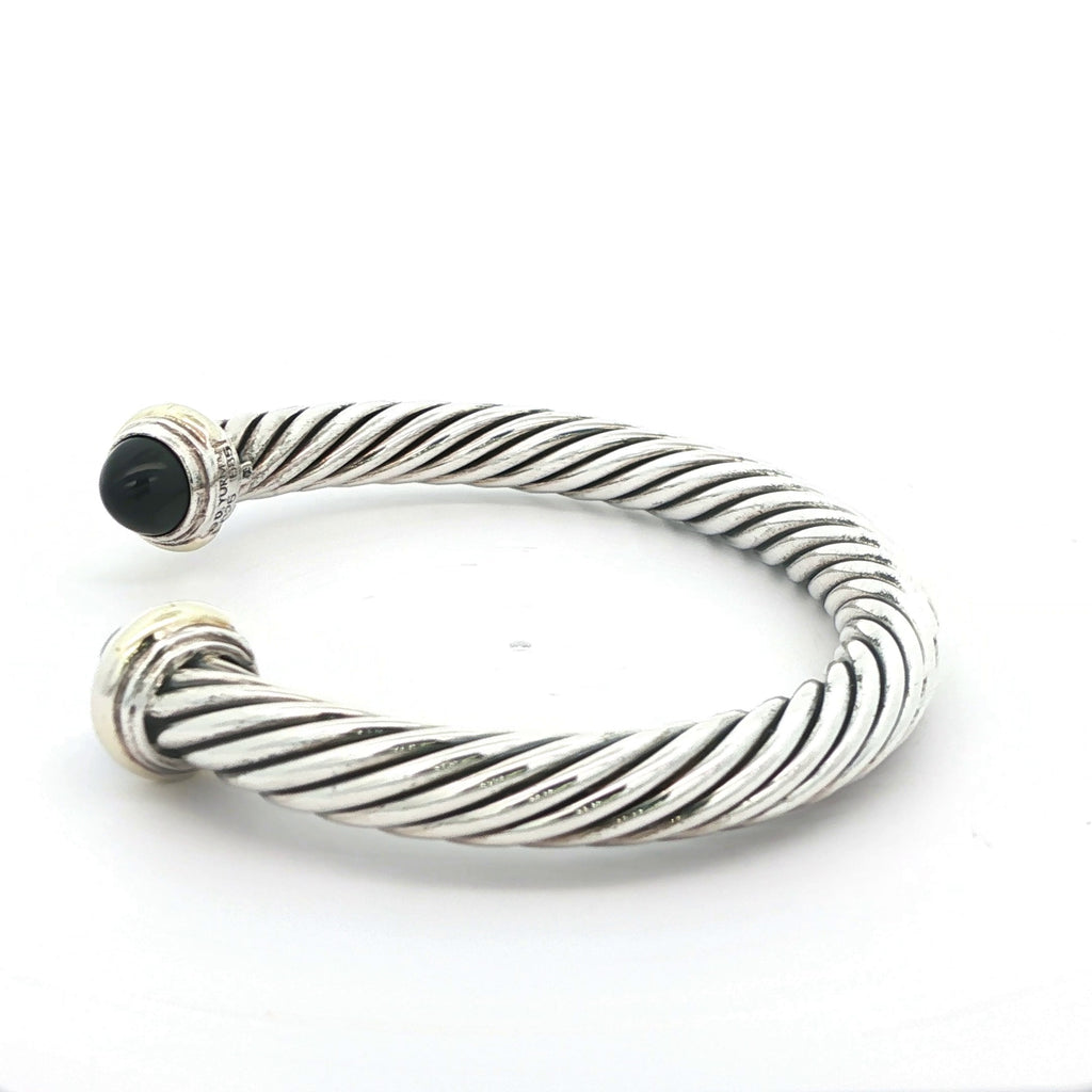 David Yurman Sterling Silver 14K Gold Estate Bangle