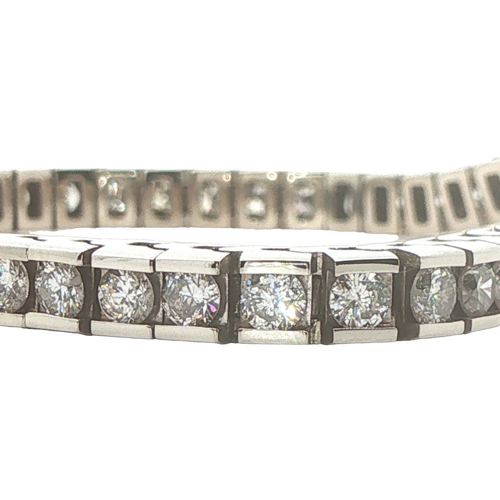 Estate 14K White Gold Natural Diamond Tennis Bracelet – Approx. 6 CTW, 6.5-Inch Wrist Fit