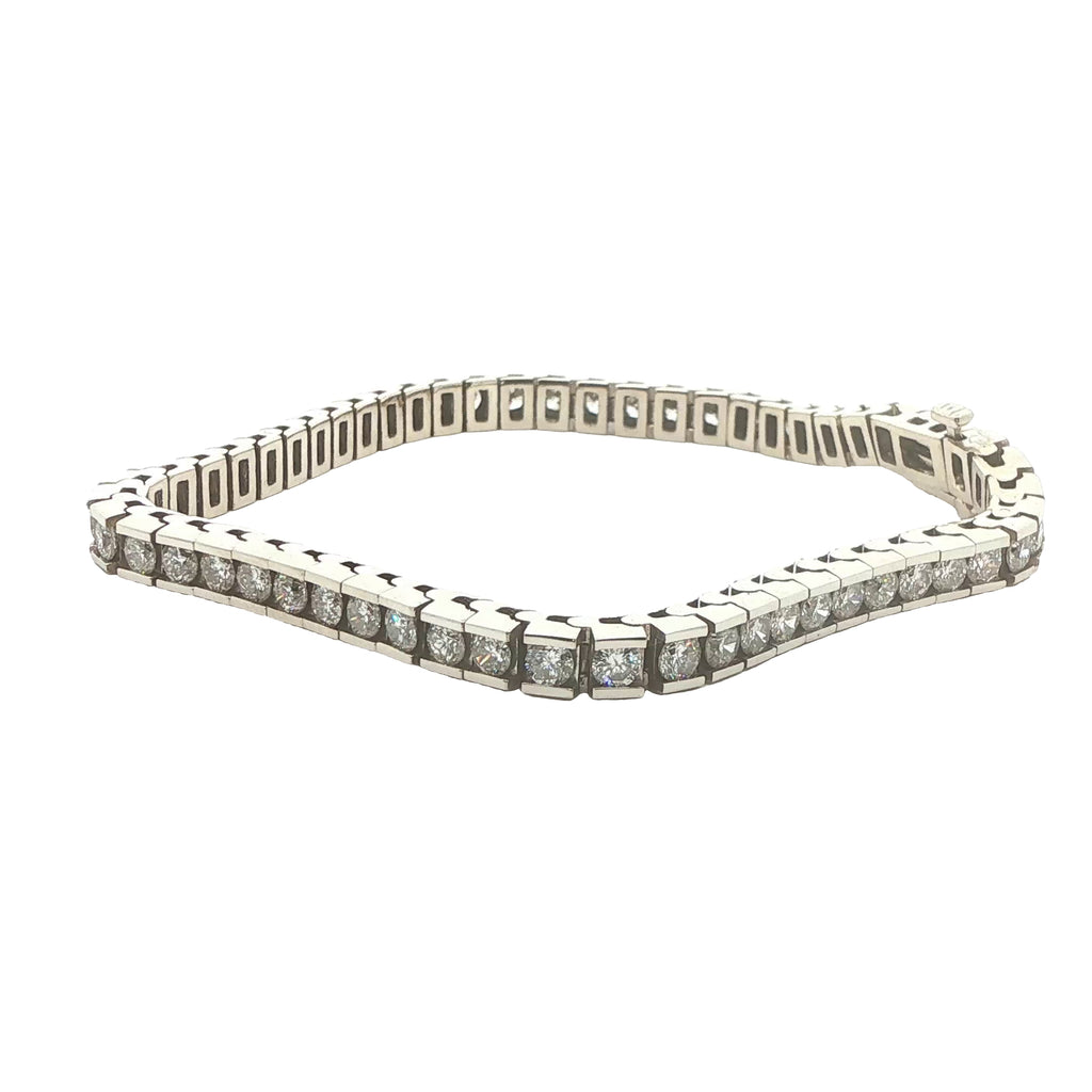 Estate 14K White Gold Natural Diamond Tennis Bracelet – Approx. 6 CTW, 6.5-Inch Wrist Fit