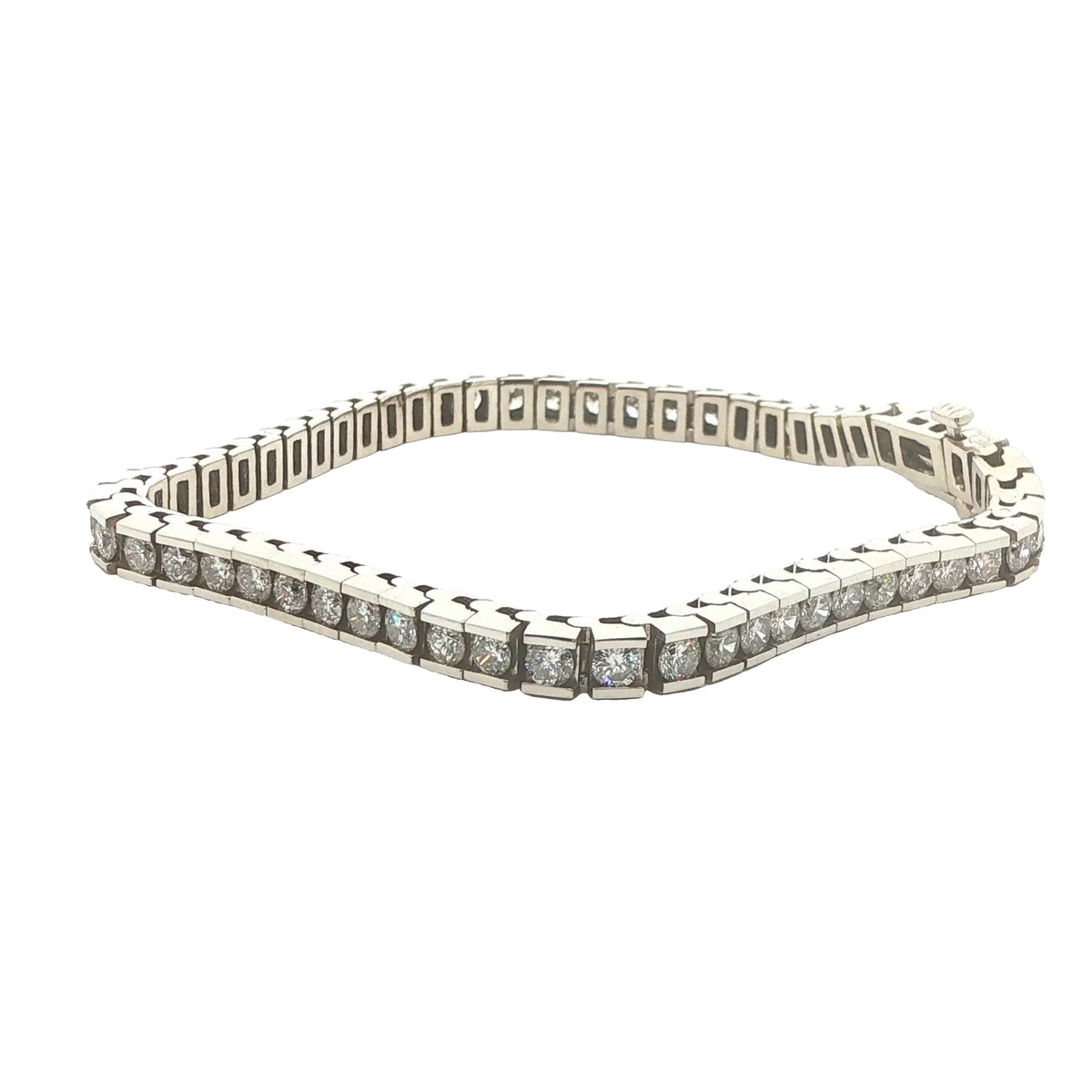 Estate 14K White Gold Natural Diamond Tennis Bracelet – Approx. 6 CTW, 6.5-Inch Wrist Fit