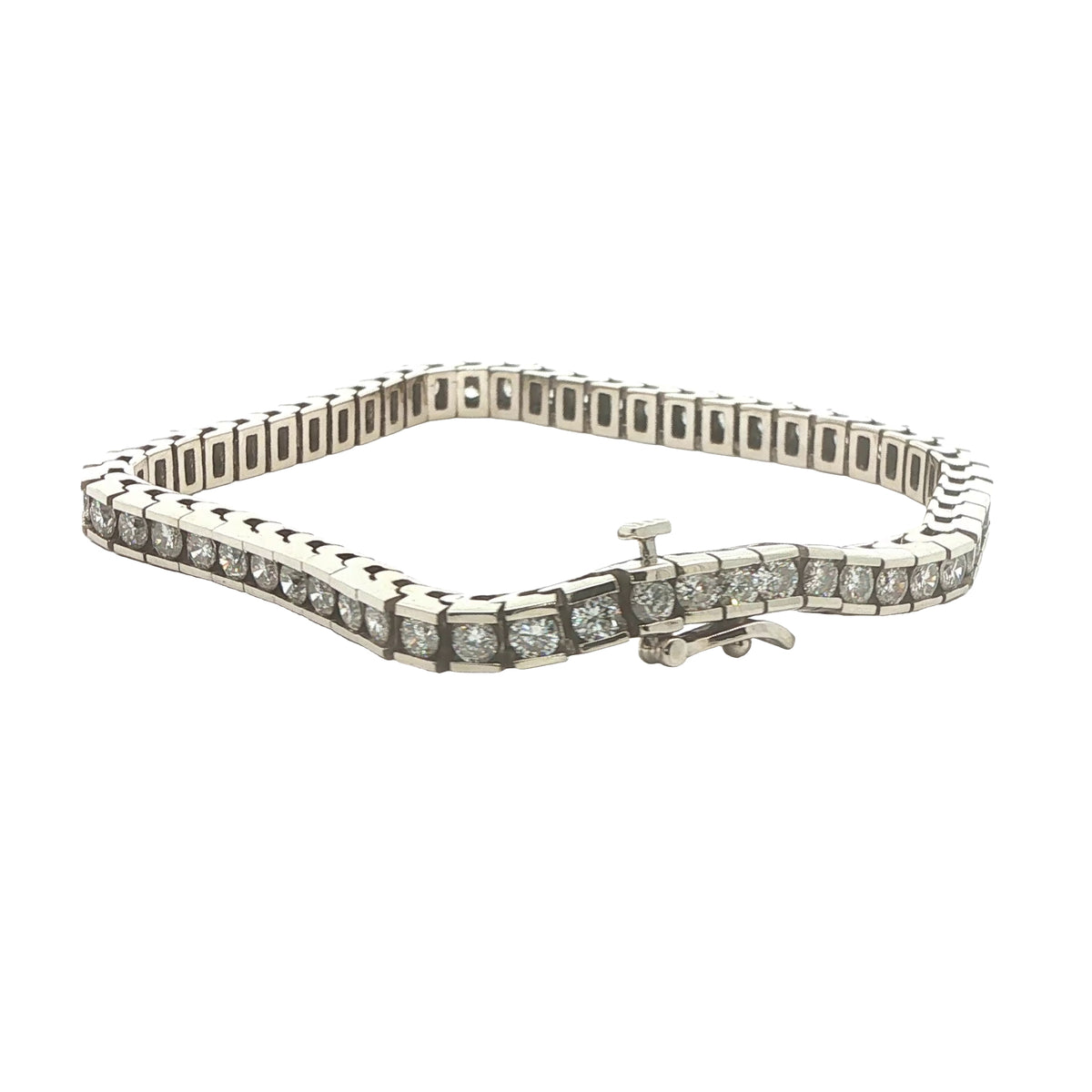 Estate 14K White Gold Natural Diamond Tennis Bracelet – Approx. 6 CTW, 6.5-Inch Wrist Fit