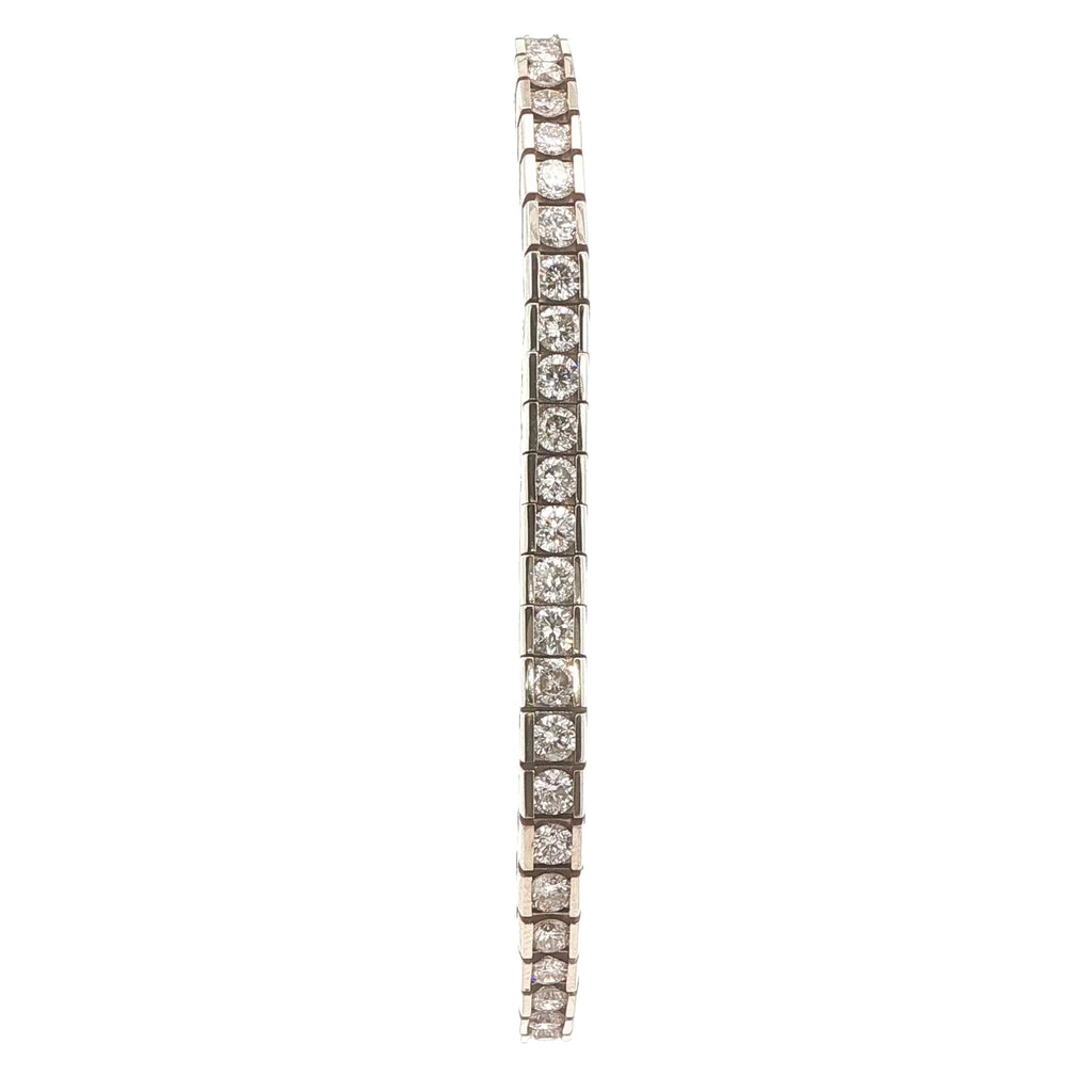 Estate 14K White Gold Natural Diamond Tennis Bracelet – Approx. 6 CTW, 6.5-Inch Wrist Fit