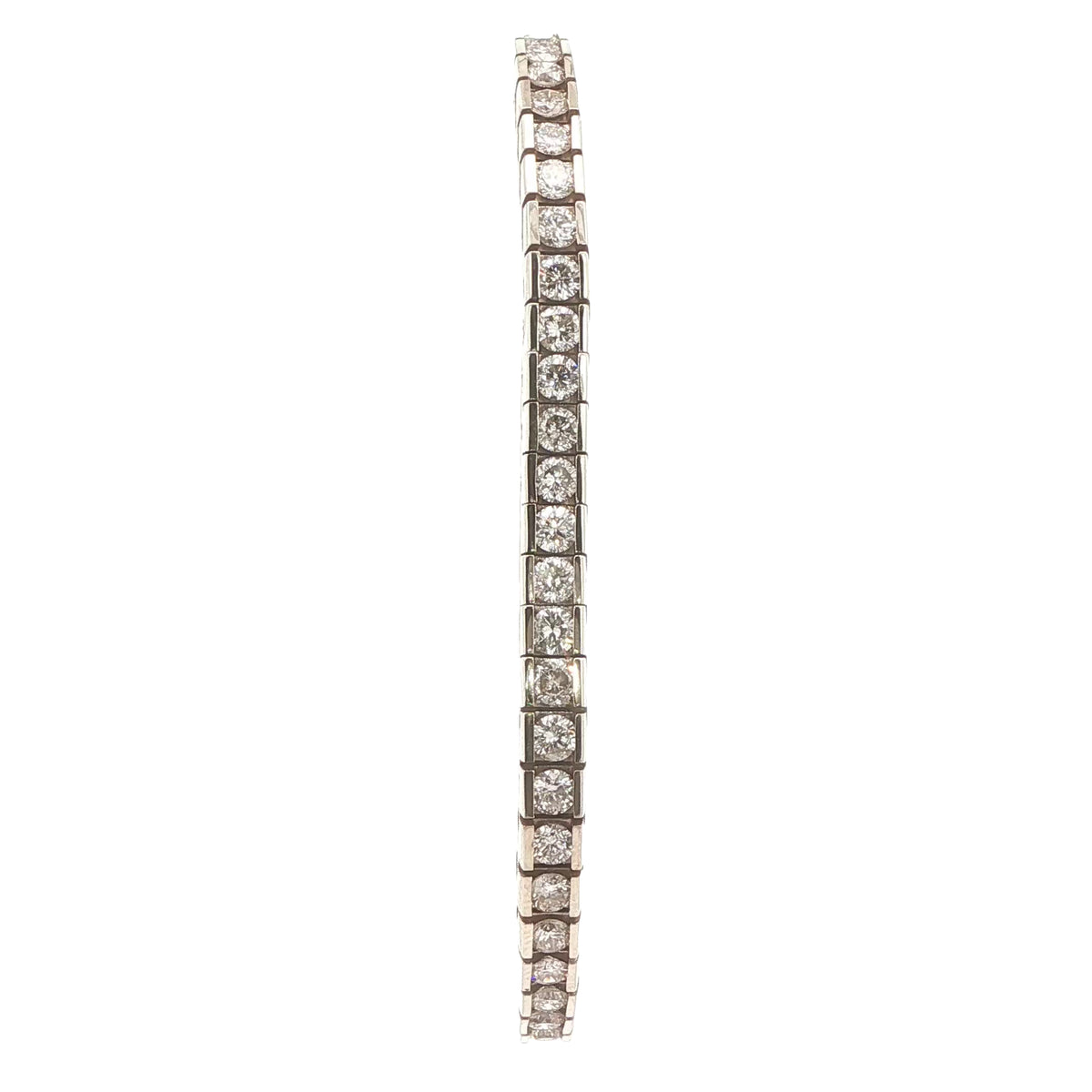 Estate 14K White Gold Natural Diamond Tennis Bracelet – Approx. 6 CTW, 6.5-Inch Wrist Fit