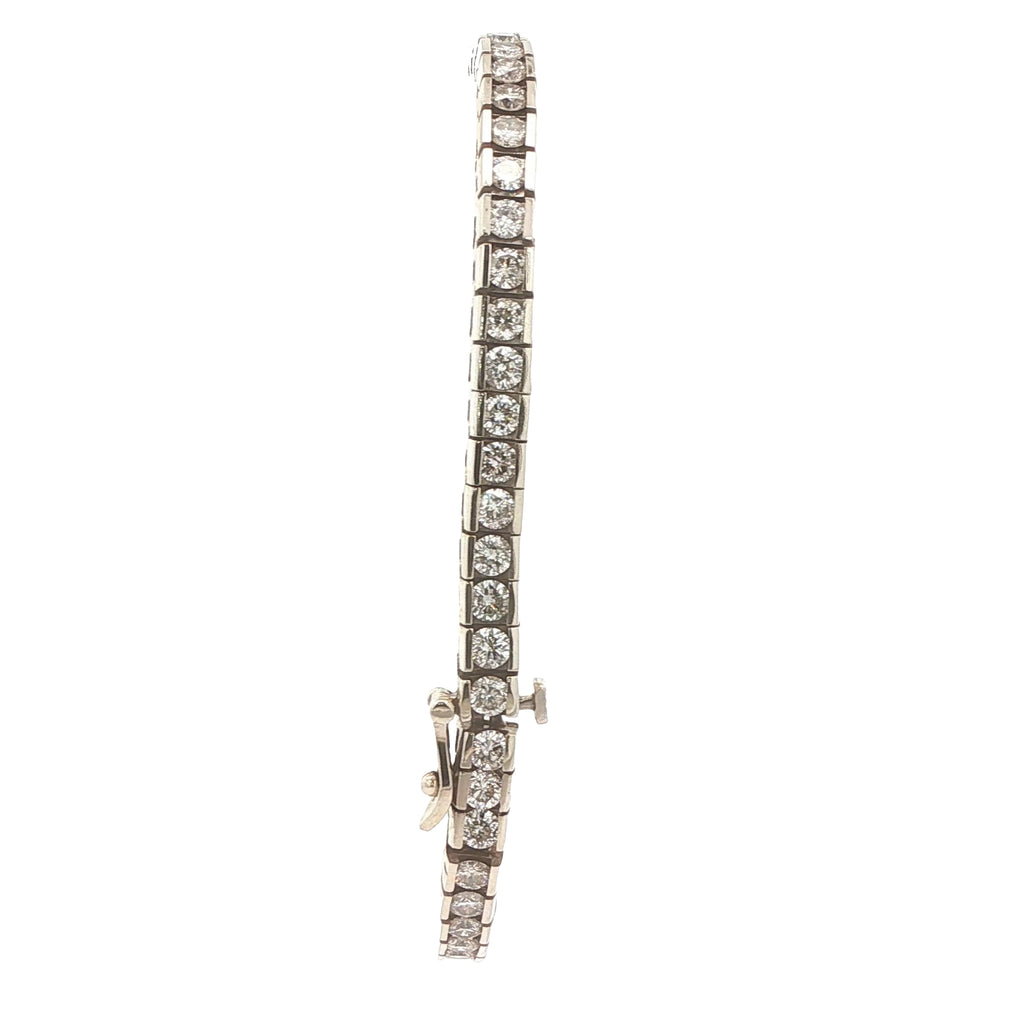 Estate 14K White Gold Natural Diamond Tennis Bracelet – Approx. 6 CTW, 6.5-Inch Wrist Fit