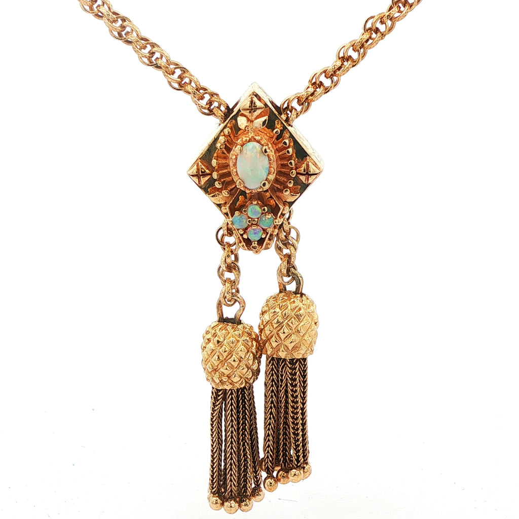 14K Opal Slide Necklace