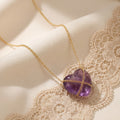Estate Tiffany & Co. 18K Yellow Gold Amethyst Heart Necklace 45.5cm