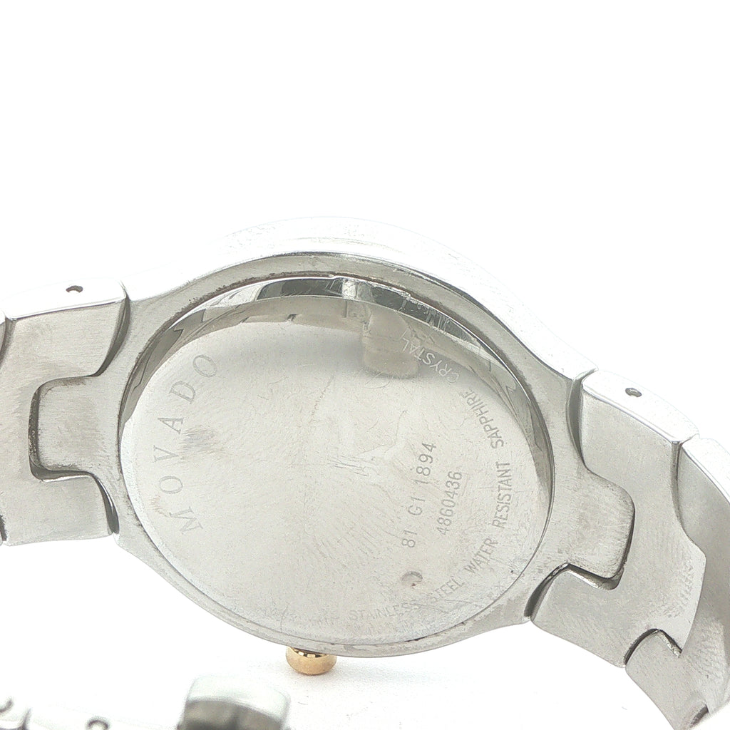 Estate Movado Portico Two-Tone Stainless Steel Watch – Black Museum Dial, 33mm