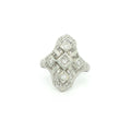 Estate Vintage 1920s Art Deco 14K White Gold Diamond Filigree Ring 0.15 CTW Size 7