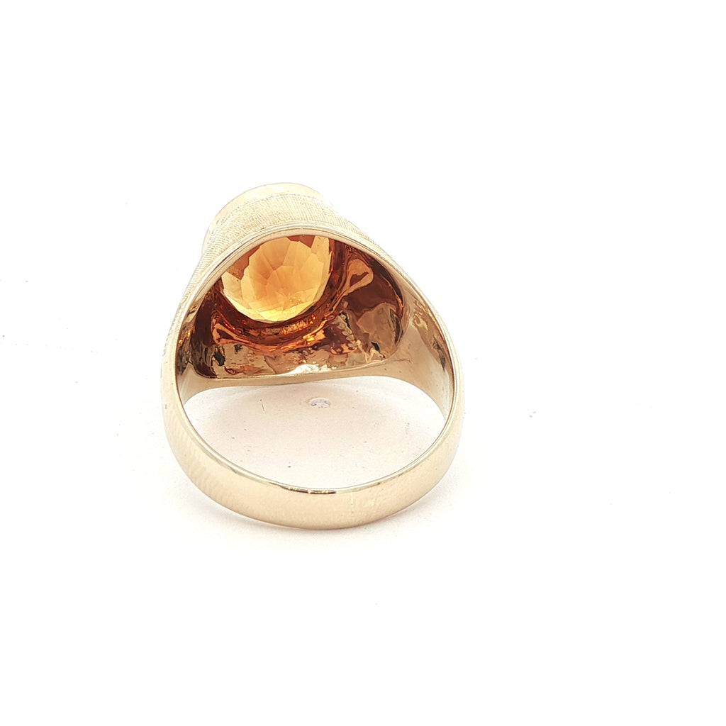14k Yellow Gold Ring with Oval Cut Citrine