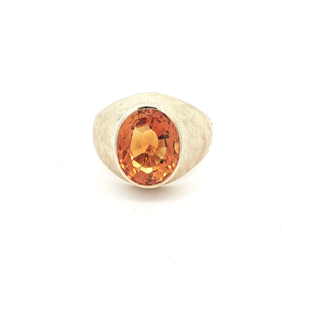 14k Yellow Gold Ring with Oval Cut Citrine