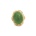 14K Yellow Gold Cocktail Ring with Large Cabochon Jade