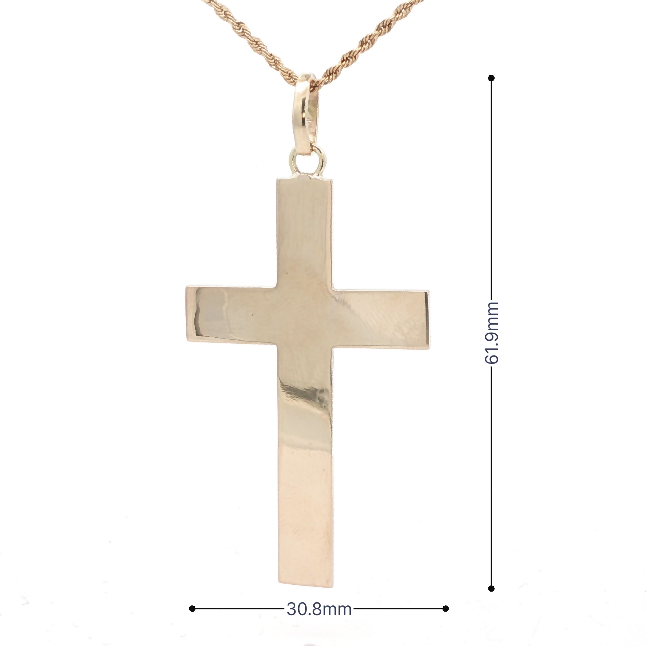 Estate 14K Yellow Gold High-Polish Cross Pendant