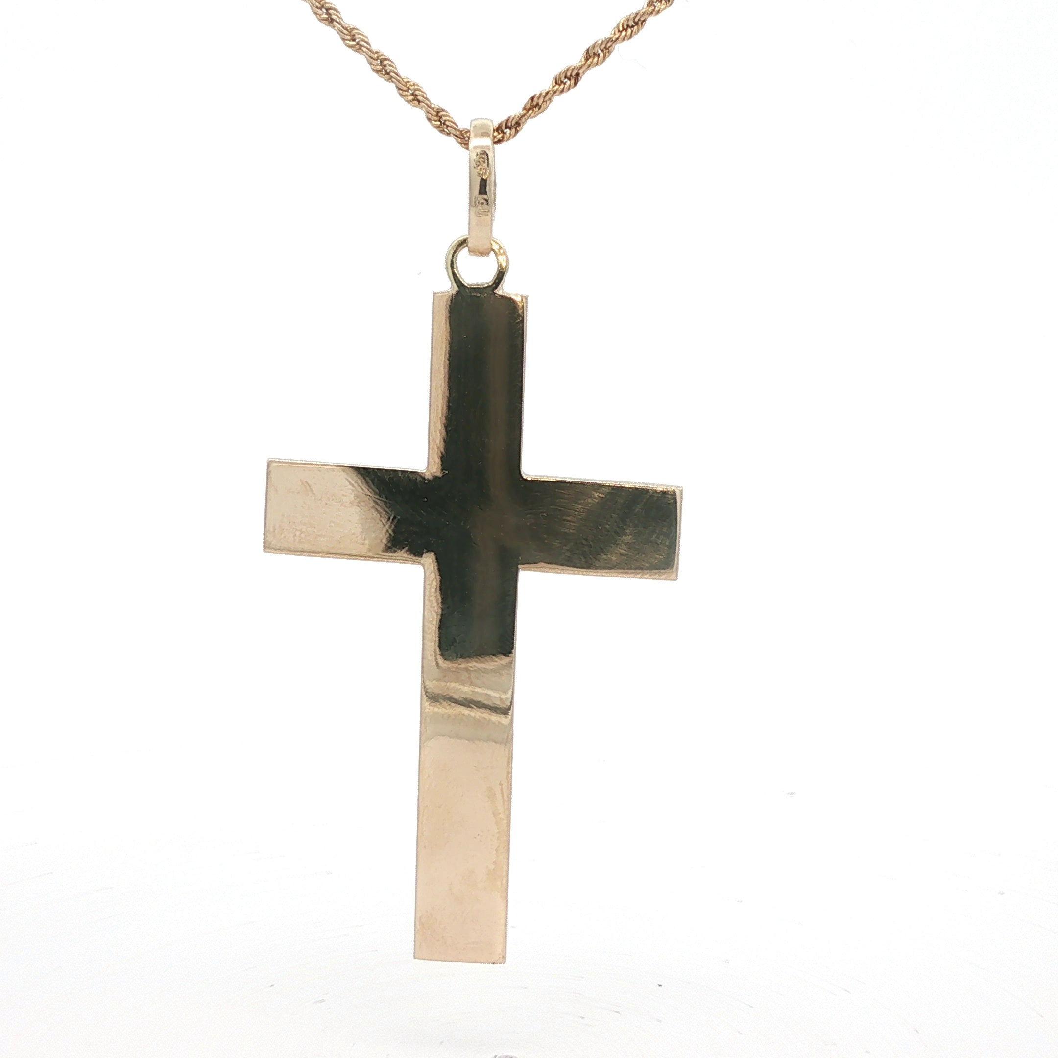 Estate 14K Yellow Gold High-Polish Cross Pendant